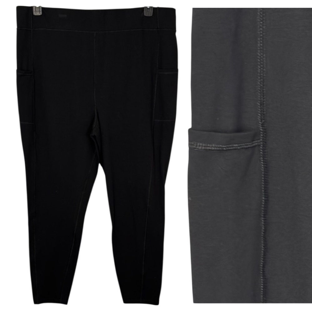 Zac & Rachel Legging Black Full Length Side Pockets in Size 3X NWT